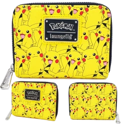 (ONLINE) DRAGON IMPORTS & COLLECTIBLES LLC Accessories POKEMON PIKACHU AOP ZIP AROUND WALLET - LOUNGEFLY X
