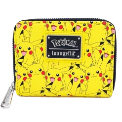 (ONLINE) DRAGON IMPORTS & COLLECTIBLES LLC Accessories POKEMON PIKACHU AOP ZIP AROUND WALLET - LOUNGEFLY X