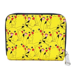 (ONLINE) DRAGON IMPORTS & COLLECTIBLES LLC Accessories POKEMON PIKACHU AOP ZIP AROUND WALLET - LOUNGEFLY X