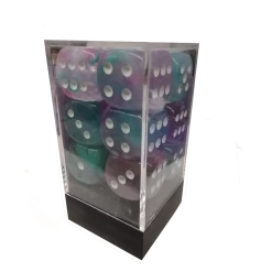 (ONLINE) DRAGON IMPORTS & COLLECTIBLES LLC TCG Accessories Nebula: 16mm D6 Wisteria/white Luminary Dice Block (12 Dice) - CHESSEX